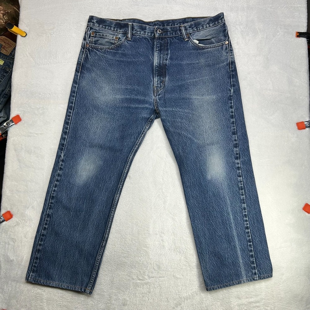 Levi's 505 Straight Fit Jeans Mens Blue Cotton Denim Pockets Zip Fly Y2K - 40X27